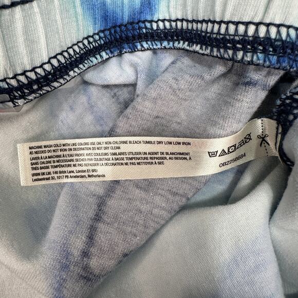 FP Movement Hot Shot Crossover Harem Pants SZ M Blue White Tie Dye Elastic Waist - Picture 6 of 11